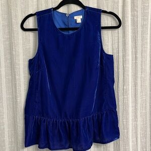 J. Crew velvet peplum top